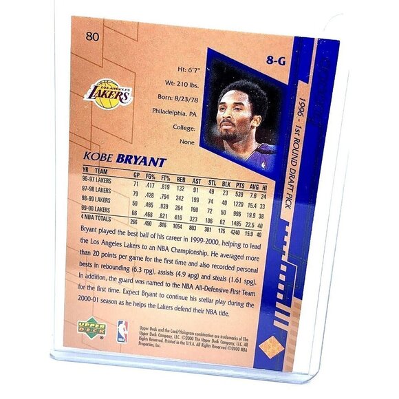 Kobe Bryant Basketball Card #80 Los Angeles Lakers 1999-2000 NBA Upper Decl - Picture 2 of 7